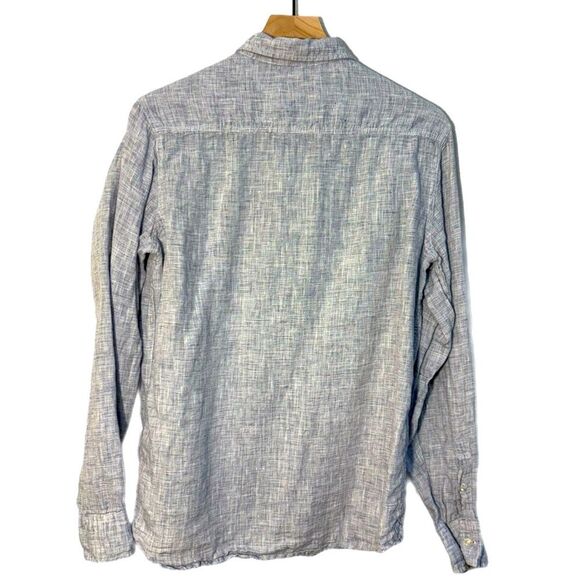Jachs Blue Linen Casual Button-Down Shirt Pocket Men’s M. - Picture 2 of 12